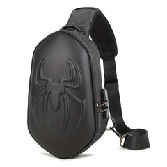 Spider Pattern Messenger Bag with USB Charging Port