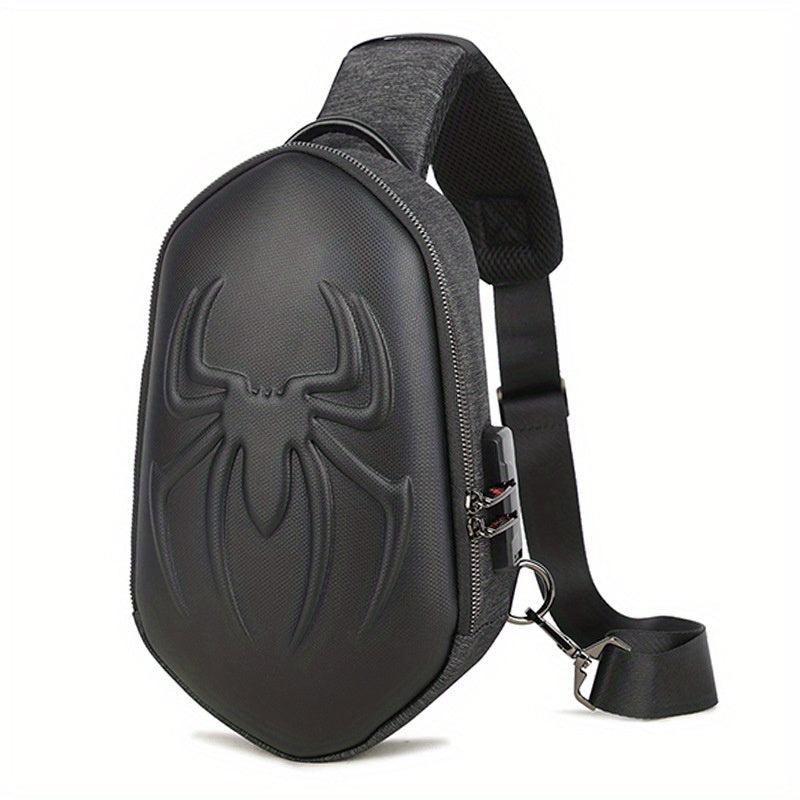 Spider Pattern Messenger Bag with USB Charging Port