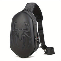 Spider Pattern Messenger Bag with USB Charging Port
