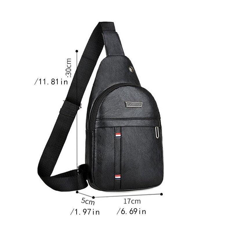 Men's Crossbody Bag with Earphone Hole for Outdoor Sports