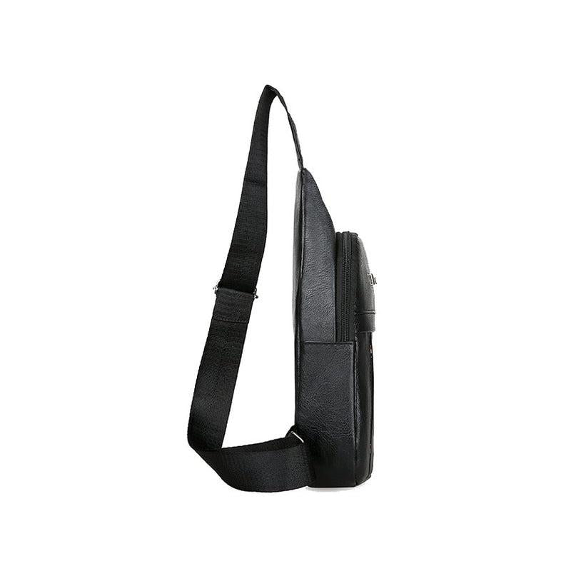Men's Crossbody Bag with Earphone Hole for Outdoor Sports