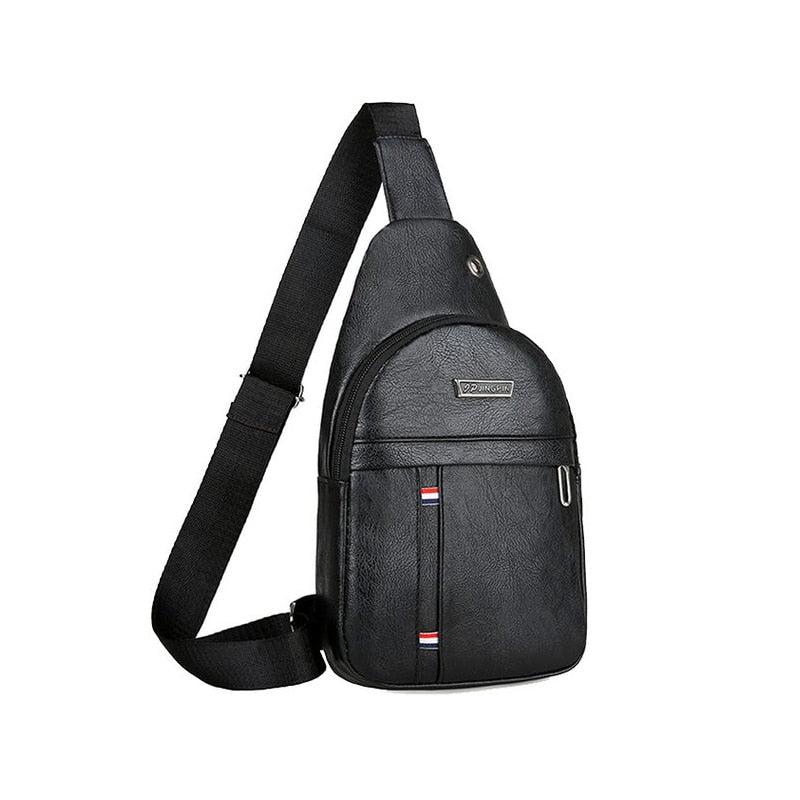 Men's Crossbody Bag with Earphone Hole for Outdoor Sports
