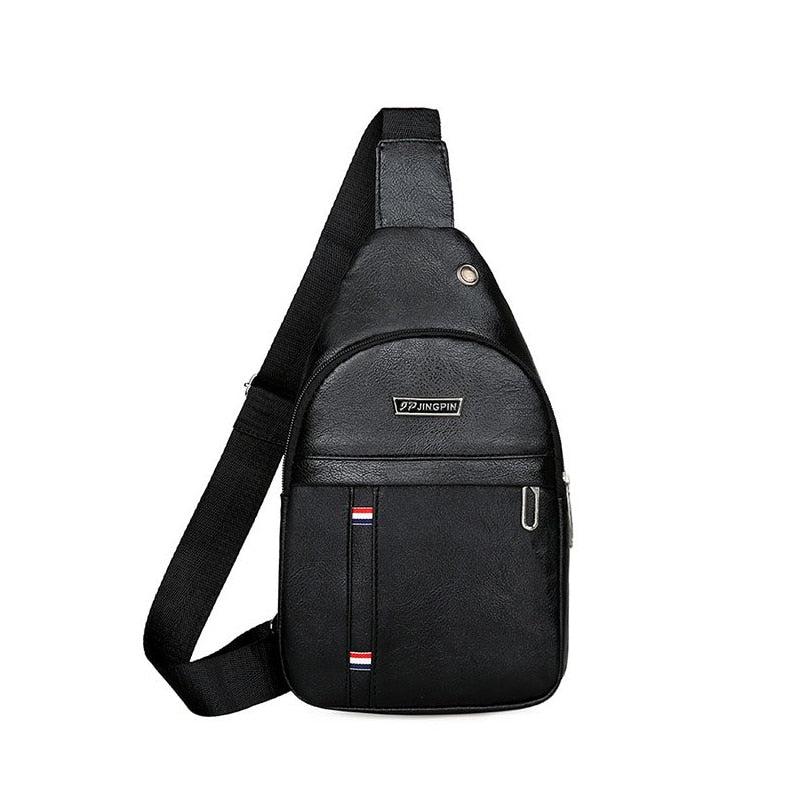 Men's Crossbody Bag with Earphone Hole for Outdoor Sports