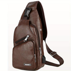 Chest Bag with USB Port Casual Shoulder Bag