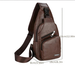 Chest Bag with USB Port Casual Shoulder Bag