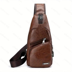 Chest Bag with USB Port Casual Shoulder Bag
