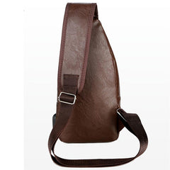 Chest Bag with USB Port Casual Shoulder Bag