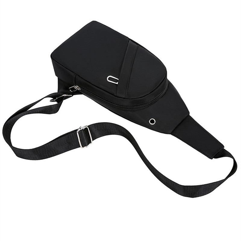 Men's Casual Chest Bag Crossbody with Earphone Hole