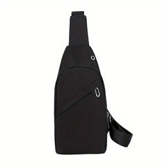 Men's Casual Chest Bag Crossbody with Earphone Hole
