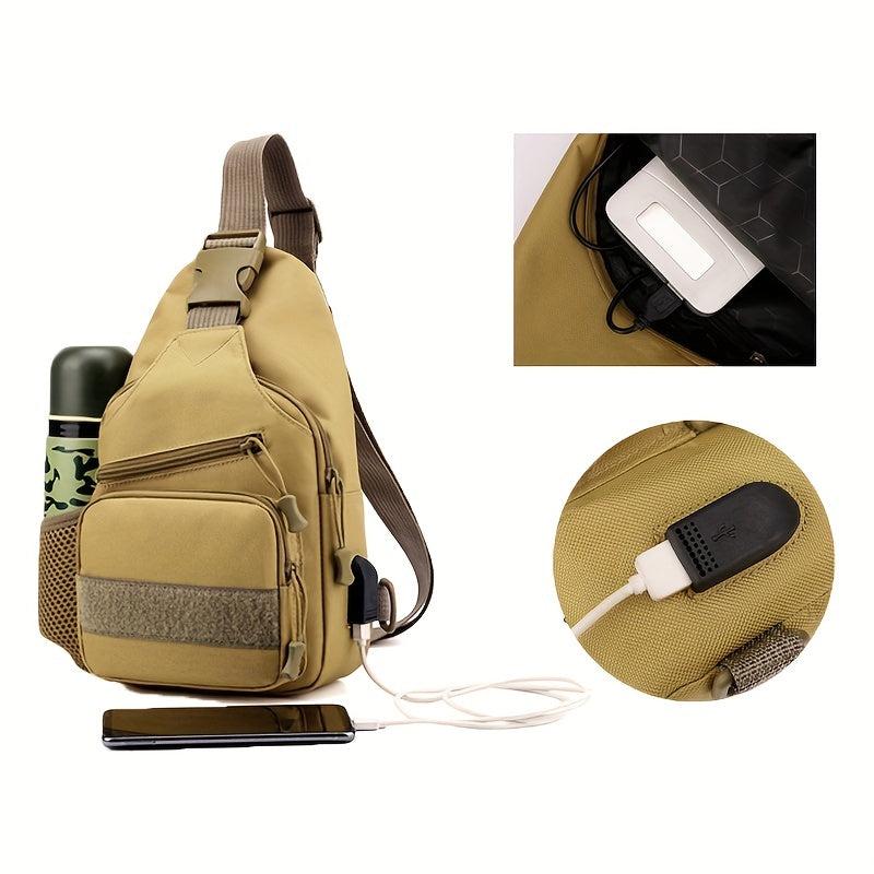Men's Tactical Chest Bag Crossbody Travel Cycling Mountaineering Phone Bag