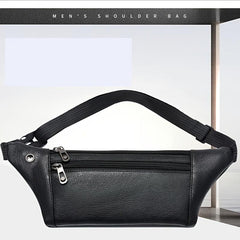Men's Waist Bag Casual Chest Bag With Earphone Hole