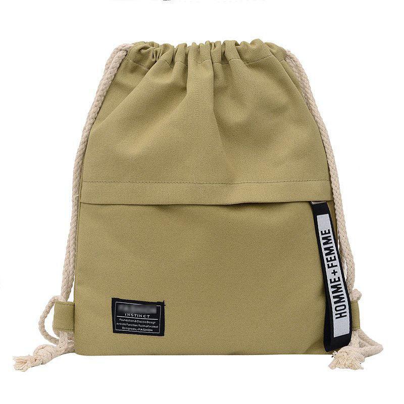 Casual Minimalist Drawstring Backpack Solid Versatile Storage Bag
