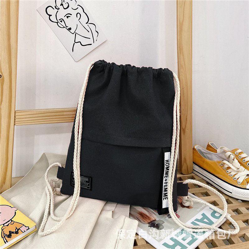 Casual Minimalist Drawstring Backpack Solid Versatile Storage Bag