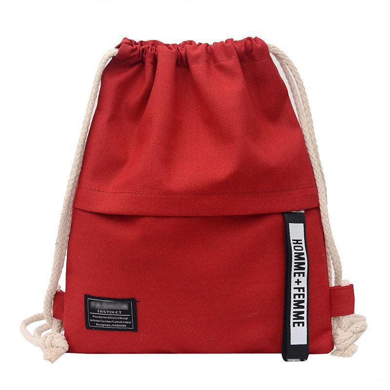 Casual Minimalist Drawstring Backpack Solid Versatile Storage Bag