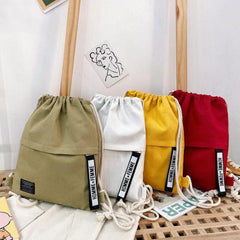 Casual Minimalist Drawstring Backpack Solid Versatile Storage Bag