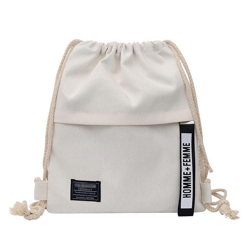 Casual Minimalist Drawstring Backpack Solid Versatile Storage Bag