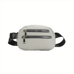 Men's Leather Waist Bag Chest Bag Shoulder Bag for Travel