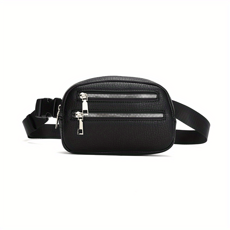 Men's Leather Waist Bag Chest Bag Shoulder Bag for Travel