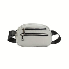 Men's Leather Waist Bag Chest Bag Shoulder Bag for Travel