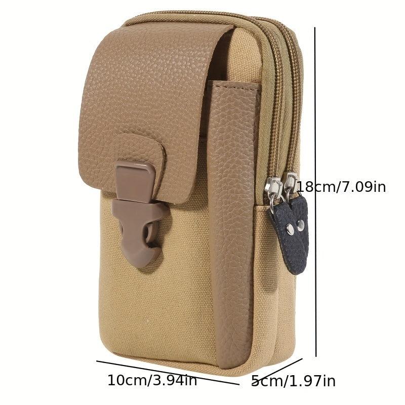 Zipper Waist Bag Double layer Solid Mobile Phone Bag
