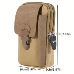 Zipper Waist Bag Double layer Solid Mobile Phone Bag