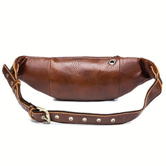 Leather Outdoors Fanny Bag Waist Bag For Men Travel Hiking Running