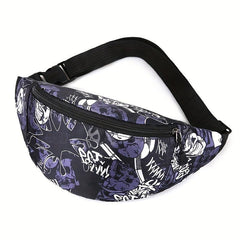 Men's Nylon Waist Bag Fanny Pack Phone Pouch Lightweight Art Print Gym Travel