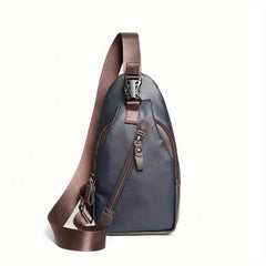 Men's PU Leather Chest Bag Single Shoulder Bag for Outdoor Sports Travel