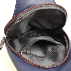 Men's PU Leather Chest Bag Single Shoulder Bag for Outdoor Sports Travel