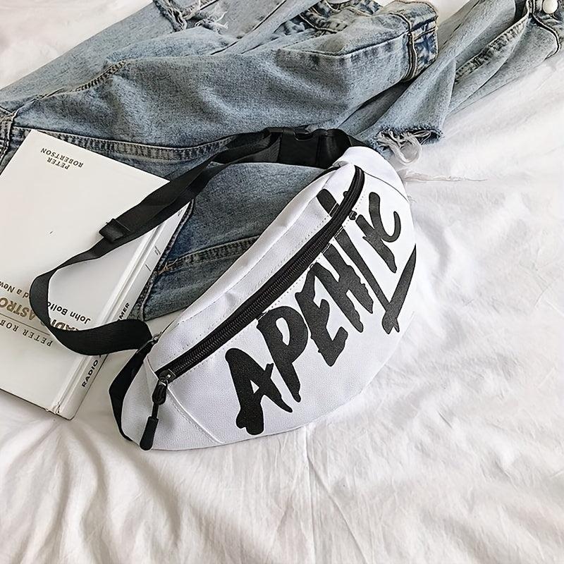 Letter Pattern Waist Bag Multifunctional Fanny Bag Outdoor Sports Cashier Bag