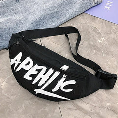 Letter Pattern Waist Bag Multifunctional Fanny Bag Outdoor Sports Cashier Bag