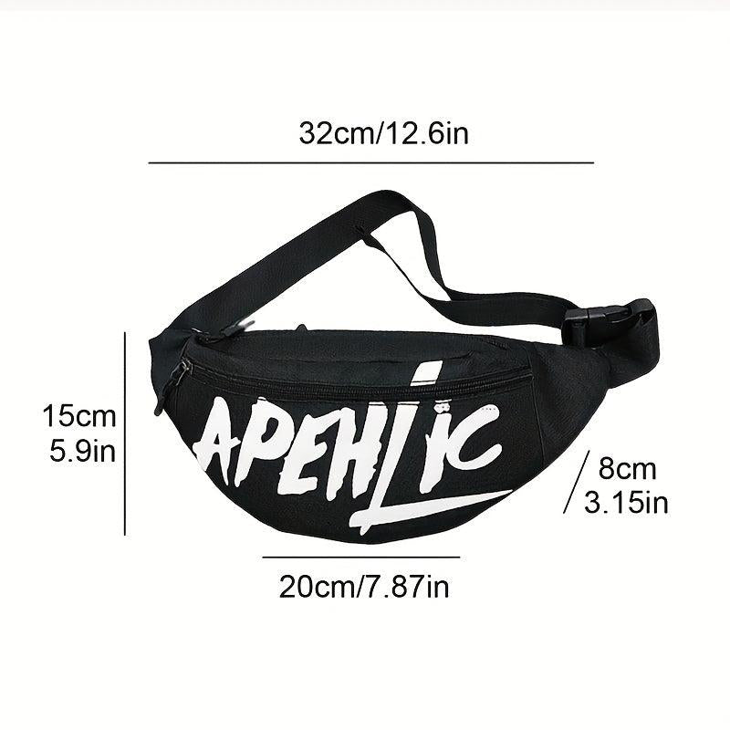 Letter Pattern Waist Bag Multifunctional Fanny Bag Outdoor Sports Cashier Bag