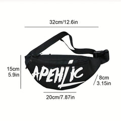 Letter Pattern Waist Bag Multifunctional Fanny Bag Outdoor Sports Cashier Bag