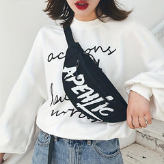 Letter Pattern Waist Bag Multifunctional Fanny Bag Outdoor Sports Cashier Bag