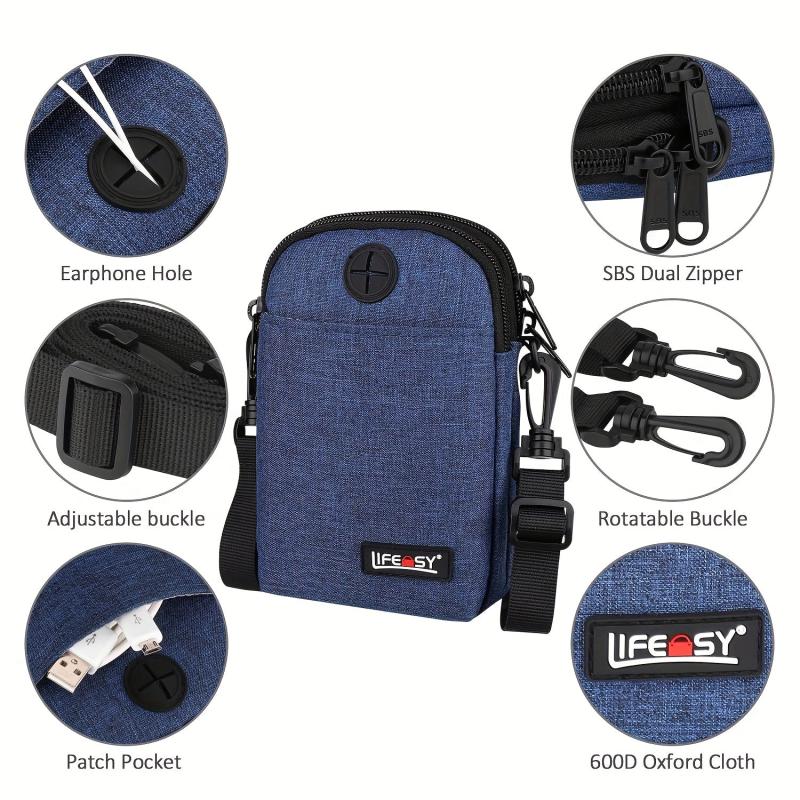 Waterproof Crossbody Bag Cell Phone Pouch Men's Belt Bag Wallet