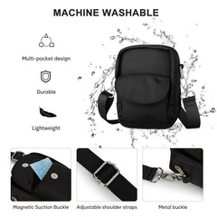 Casual Black Crossbody Bag for Men Lightweight Waterproof Mini Backpack