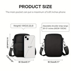 Casual Black Crossbody Bag for Men Lightweight Waterproof Mini Backpack