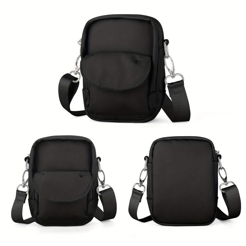 Casual Black Crossbody Bag for Men Lightweight Waterproof Mini Backpack