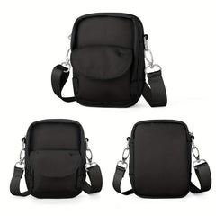 Casual Black Crossbody Bag for Men Lightweight Waterproof Mini Backpack