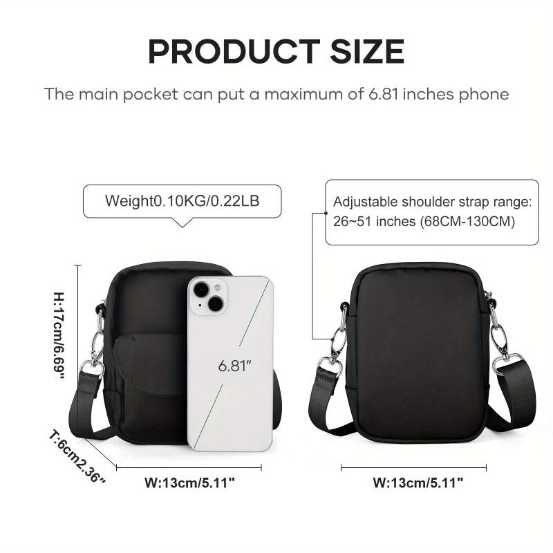 Casual Black Crossbody Bag for Men Lightweight Waterproof Mini Backpack