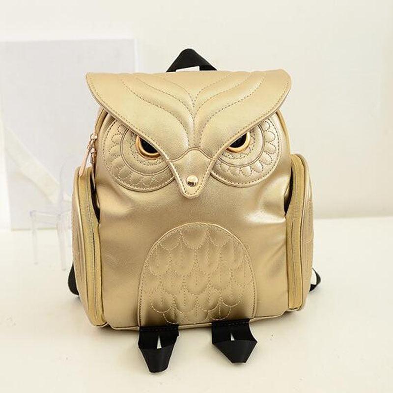 Owl Novelty Flap Backpack Zipper Bookbag for School & Travel