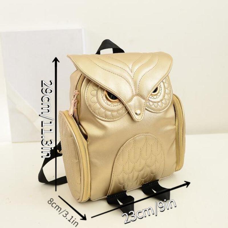 Owl Novelty Flap Backpack Zipper Bookbag for School & Travel