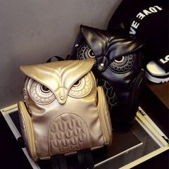 Owl Novelty Flap Backpack Zipper Bookbag for School & Travel