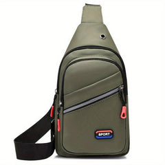 Men's Waterproof Nylon Chest Bag Large Capacity Crossbody Single Shoulder Bag