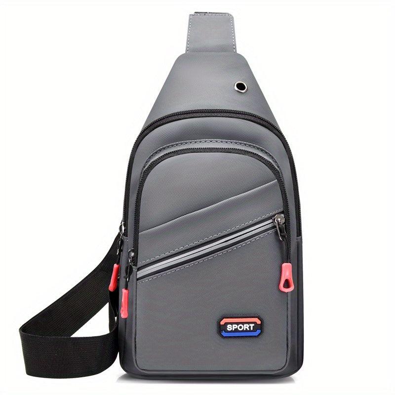 Men's Waterproof Nylon Chest Bag Large Capacity Crossbody Single Shoulder Bag