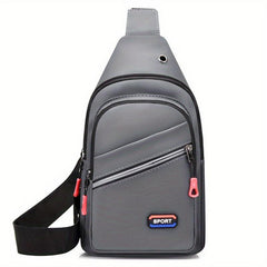 Men's Waterproof Nylon Chest Bag Large Capacity Crossbody Single Shoulder Bag