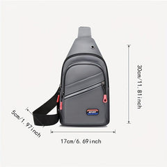 Men's Waterproof Nylon Chest Bag Large Capacity Crossbody Single Shoulder Bag