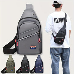 Men's Waterproof Nylon Chest Bag Large Capacity Crossbody Single Shoulder Bag