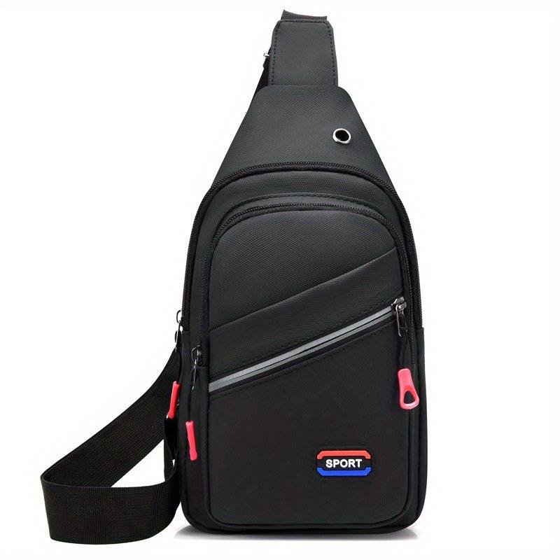 Men's Waterproof Nylon Chest Bag Large Capacity Crossbody Single Shoulder Bag