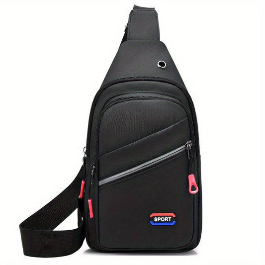 Men's Waterproof Nylon Chest Bag Large Capacity Crossbody Single Shoulder Bag